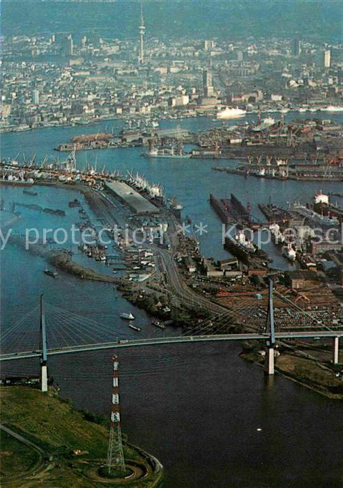 HAMBURG  CITY Fliegeraufnahme Koehlbrandbruecke