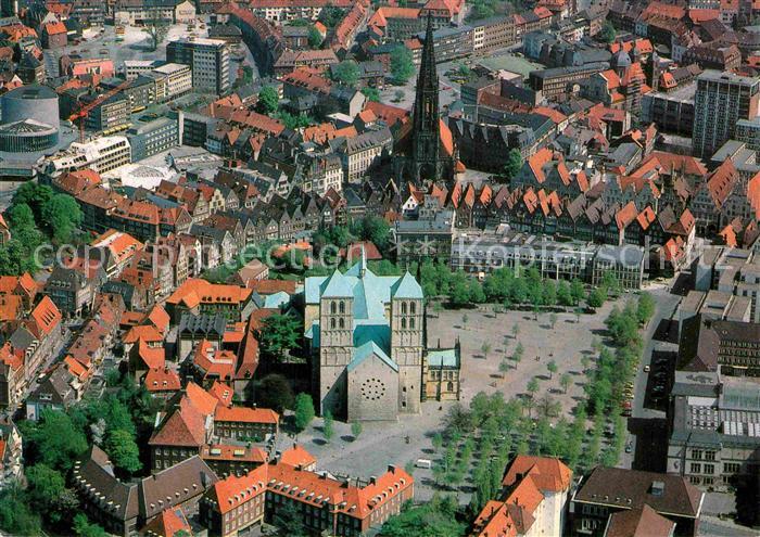 Muenster Westfalen Fliegeraufnahme Dom Sankt Lamberti Kirche