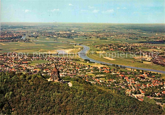 Minden Westfalen Fliegeraufnahme Kaiser Wilhelm Denkmal Porta Westfalica