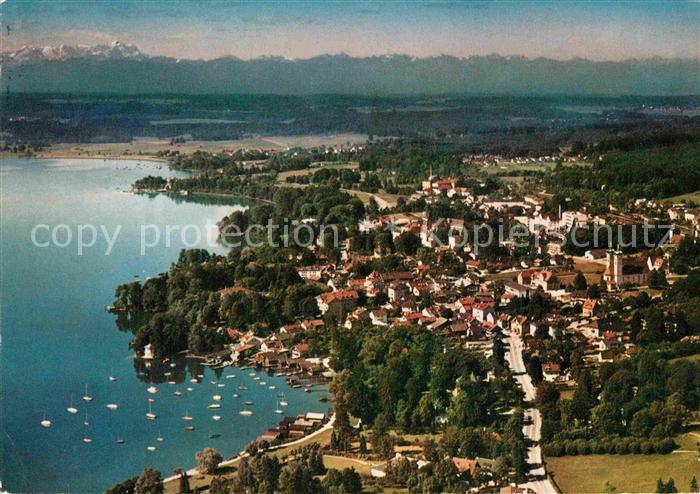 Tutzing Fliegeraufnahme mit Zugspitze