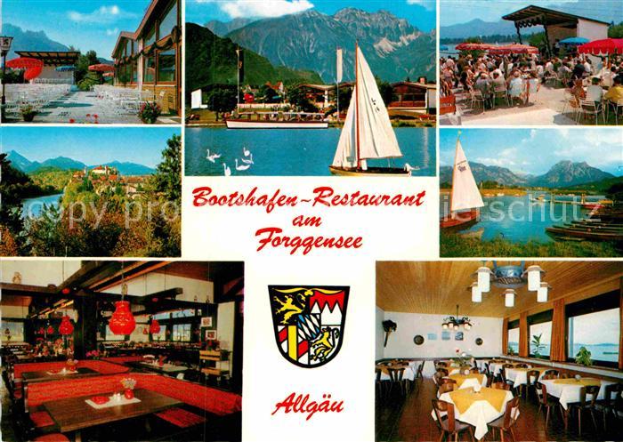 Fuessen Allgaeu Bootshafen Restaurant am Forggensee