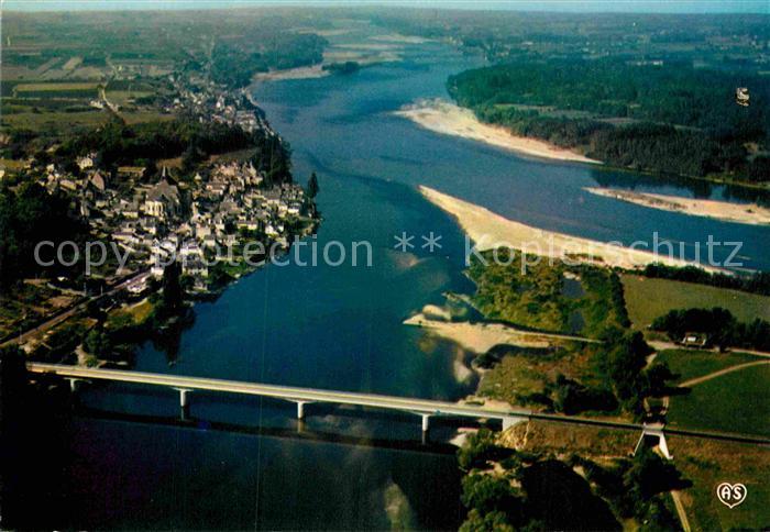 Candes-Saint-Martin Fliegeraufnahme Bruecke