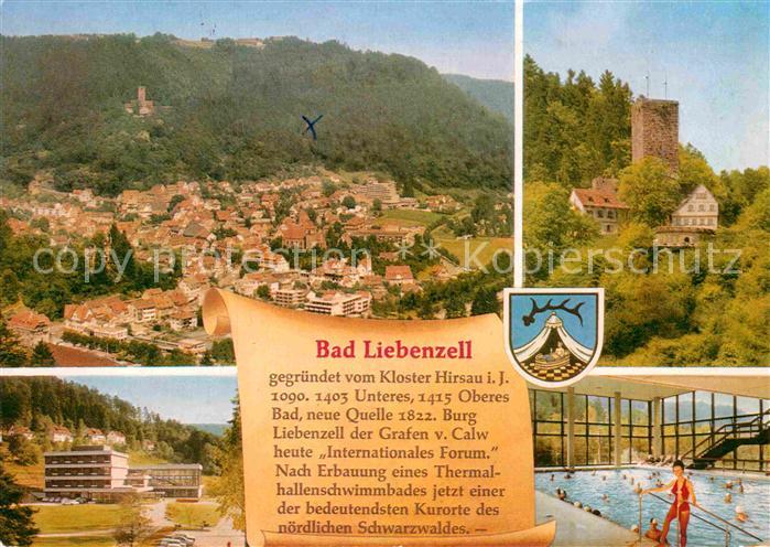 Bad Liebenzell Fliegeraufnahme Hallenbad Turm