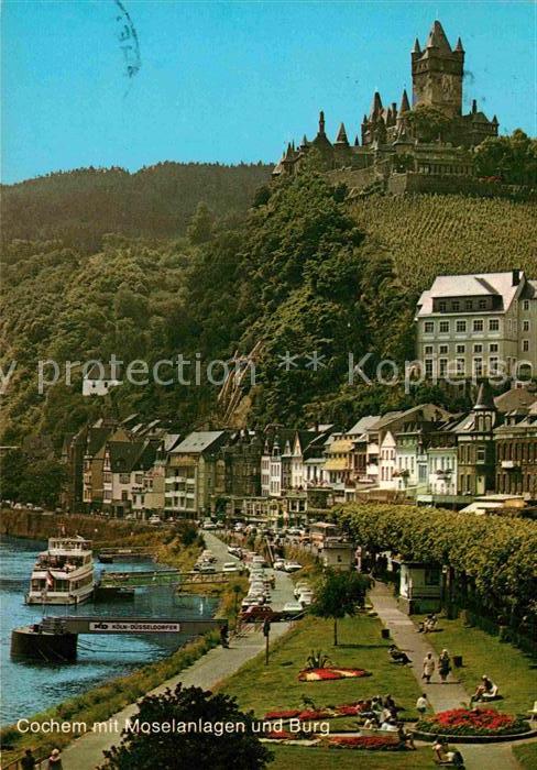 Cochem Mosel Moselanlagen mit Burg
