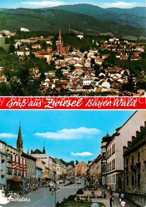 Zwiesel Niederbayern Fliegeraufnahme Stadtplatz