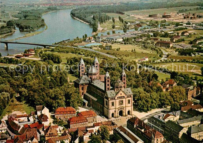 Speyer Rhein Fliegeraufnahme mit Muenster und Rhein