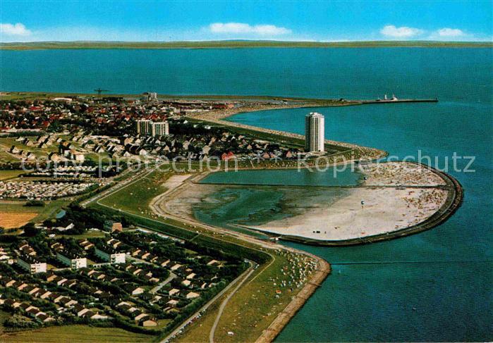 Buesum Nordseebad Fliegeraufnahme mit Strand
