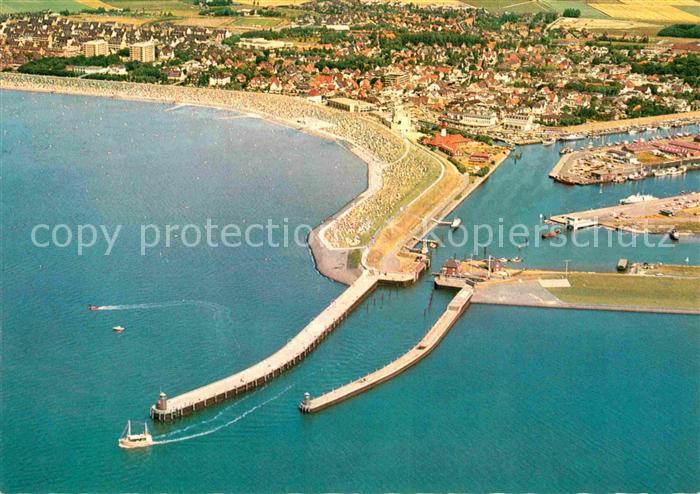 Buesum Nordseebad Fliegeraufnahme Hafeneinfahrt