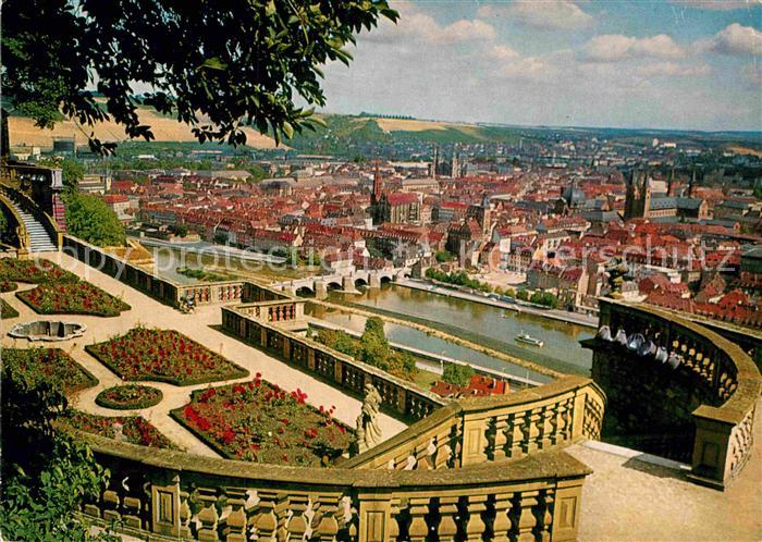 WueRZBURG Bayern Festung Marienberg Blick vom Fuerstengarten
