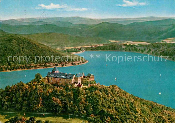 Schloss Waldeck Fliegeraufnahme am Edersee