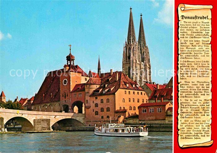 REGENSBURG Bayern Donaupartie Steinerne Bruecke Dom