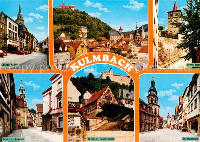 Kulmbach Oberer Markt Roter Turm Rathaus Plassenburg Spitalkirche