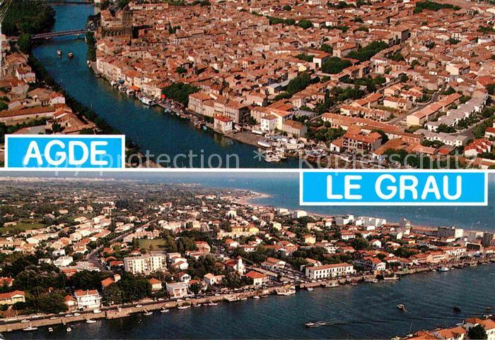 Agde et Le Grau d`adge Fliegeraufnahmen