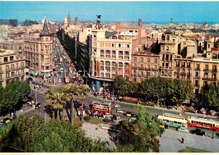 Barcelona Cataluna Piazza de la Universidad y la calle de Pelayo