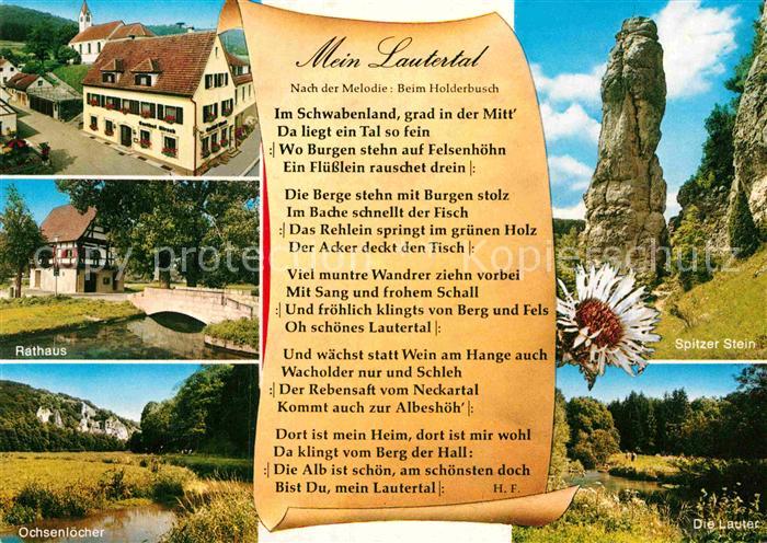 Liederkarte Mein Lautertal Gasthof-Pension Zum Hirsch Hayingen-Indelhausen