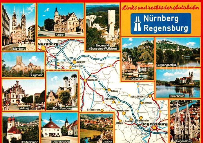 Autobahn Nuernberg Regensburg Burglengenfeld Velburg Burgthann Kallmuenz