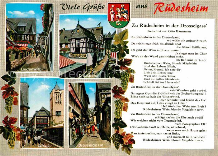 Liederkarte Zu Ruedesheim in der Drosselgass