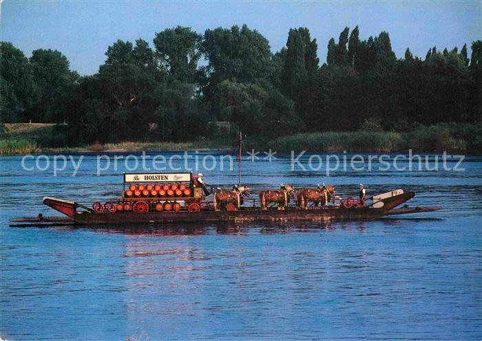 Faehre Ferry Bac Traghetto-- Zollenspieker-Hoopte Brauerei-Pferdegespann Holstei