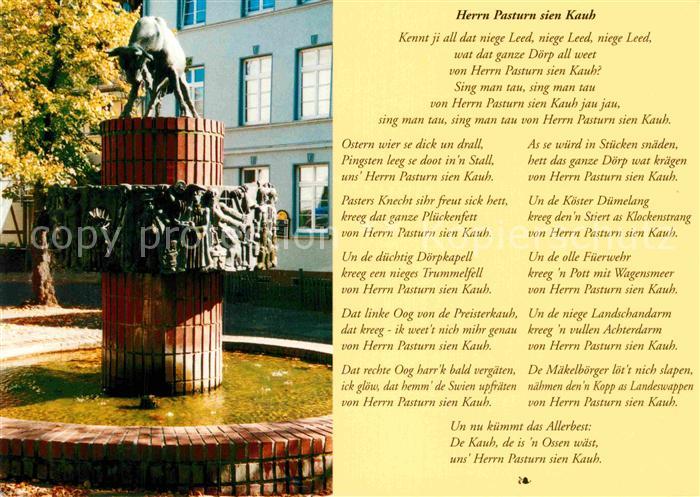 Liederkarte Herrn Pasturn sien Kaub Brunnen Schwerin Schlachtermarkt