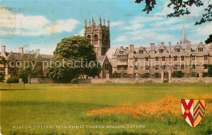 Oxford Oxfordshire Merton College from Christ Church Meadow