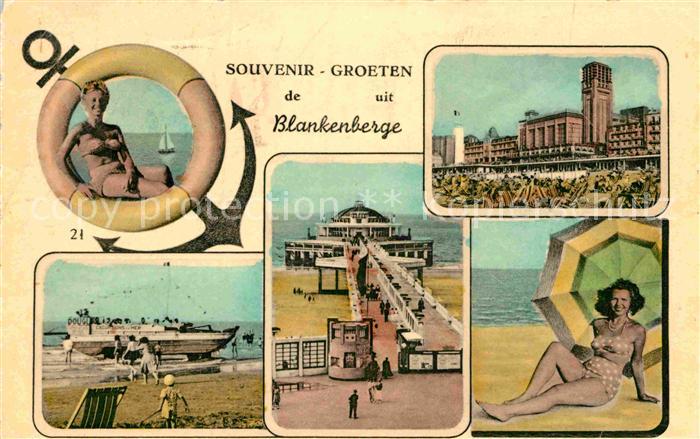 Blankenberge Dampfer Seebruecke Strand Hotels