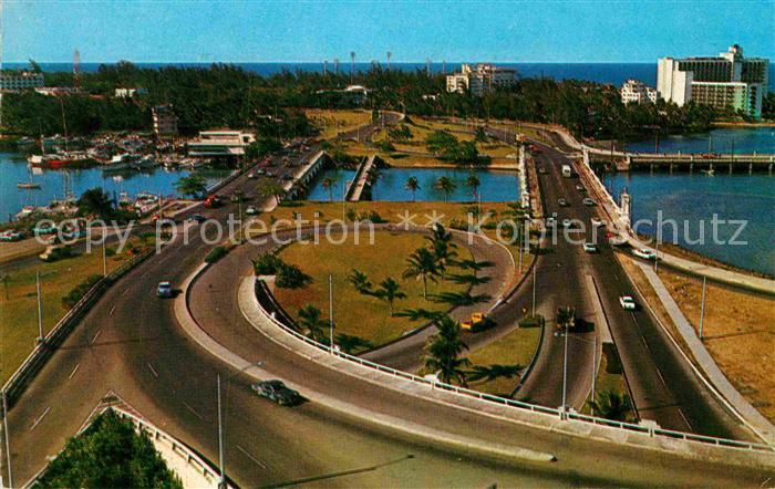 Puerto Rico USA Traffic Circle as seen from Miramar Chaster House Hotel in Santu