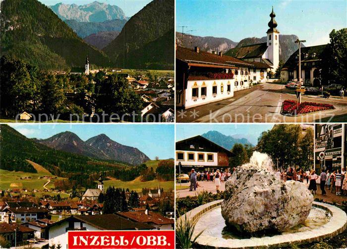 Inzell Panorama Kirche Stein Brunnen