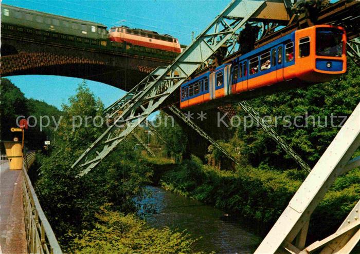 WUPPERTAL NRW Sonnborner Bruecke und Schwebebahn