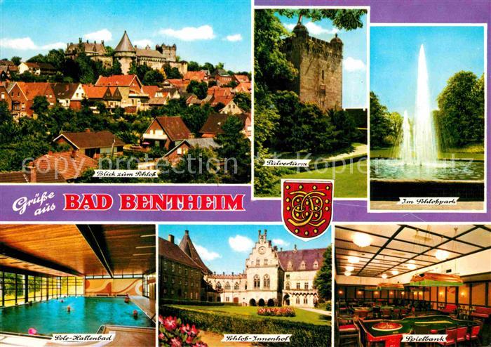 Bad Bentheim Blick zum Schloss Pulverturm Schlosspark Sole Hallenbad Schloss Inn