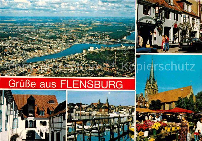 Flensburg Fliegeraufnahme Stadtmotive Marktplatz