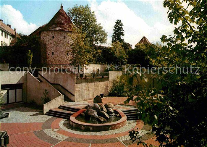 Osterode Harz Stadtturm mit Brunnen