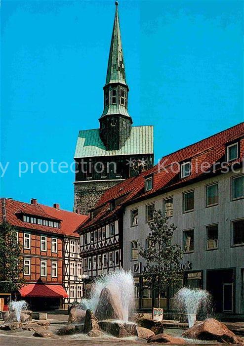 Osterode Harz Wasserspiele am Kornmarkt mit Marktkirche