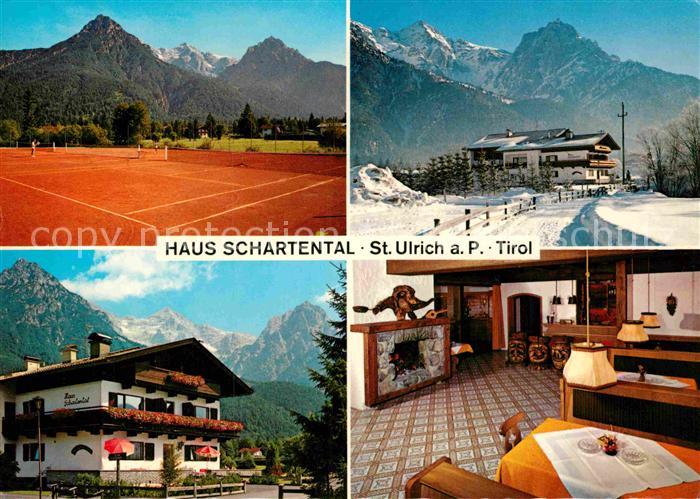 St Ulrich Pillersee Haus Schartental Gastraum Tennisplaetze