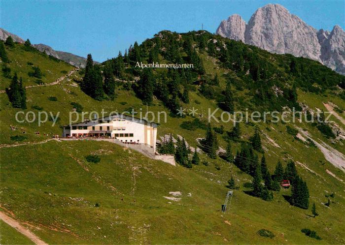 Reutte Tirol Reuttener Bergbahn Bergrestaurant Hahnenkamm mit Gehrenspitze