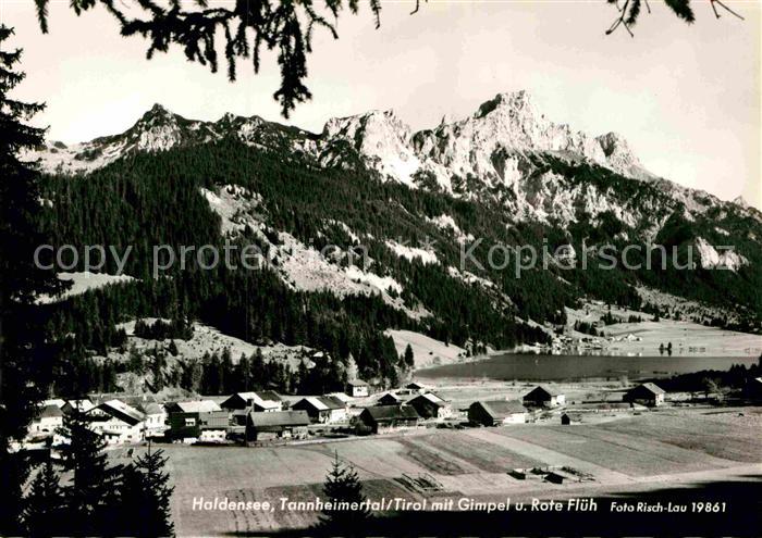 Haldensee Tannheimertal mit Gimpel und Rote Flueh