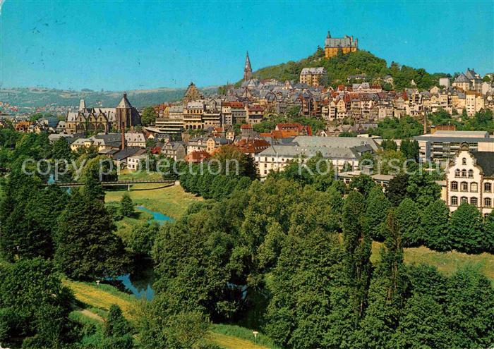 Marburg Lahn Panorama mit Schloss