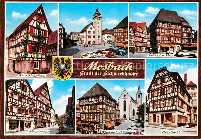 Mosbach Baden Haus Kickelhain Rathaus Palmsches Haus Hauptstr St Juliana Markt