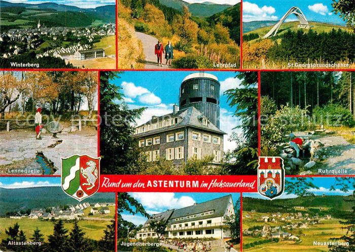 Astenturm Hochsauerland Winterberg Lehrpfad St Georgsprungschanze Lennequelle Ru