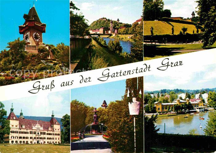Graz Steiermark Uhrturm Schlossberg Burggraben Schloss Eggenberg Stadtparkbrunne