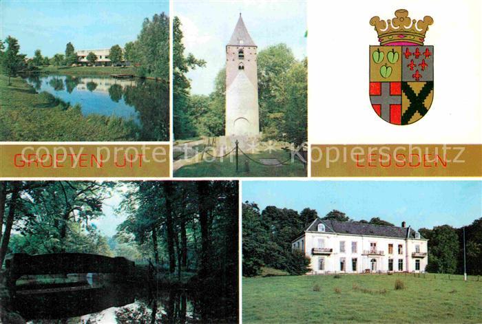 Leusden Partie am Fluss Turm Villa Wappen Krone