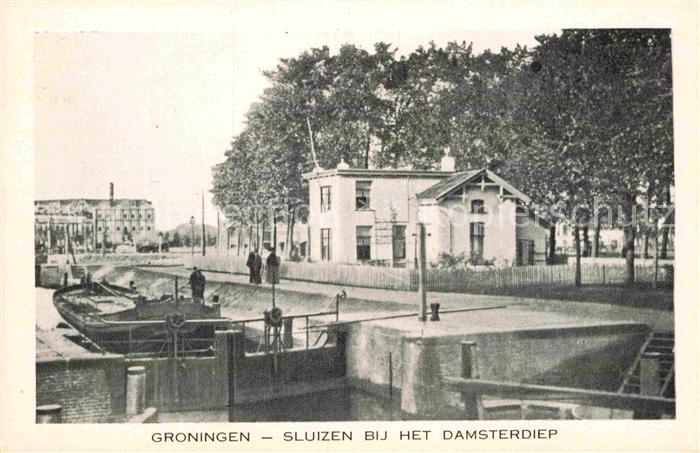 Groningen Sluizen bij het Damsterdiep um 1910