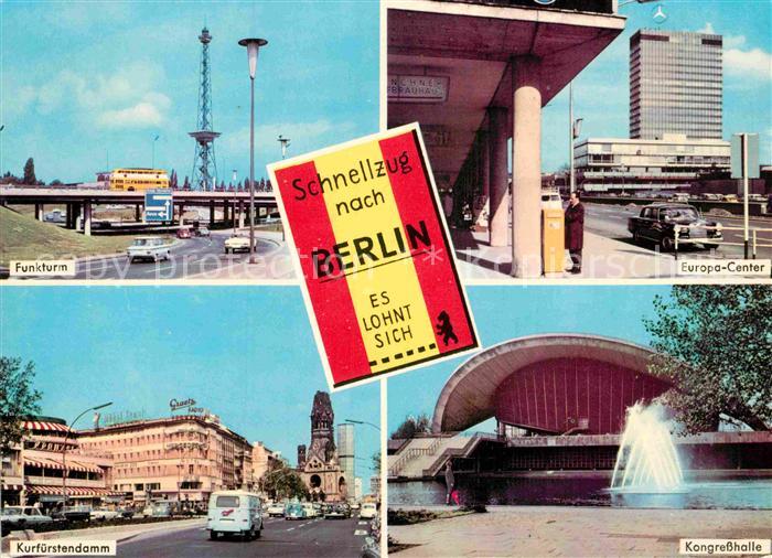 BERLIN CITY Funkturm Europa-Center Kongresshalle Kurfuerstendamm