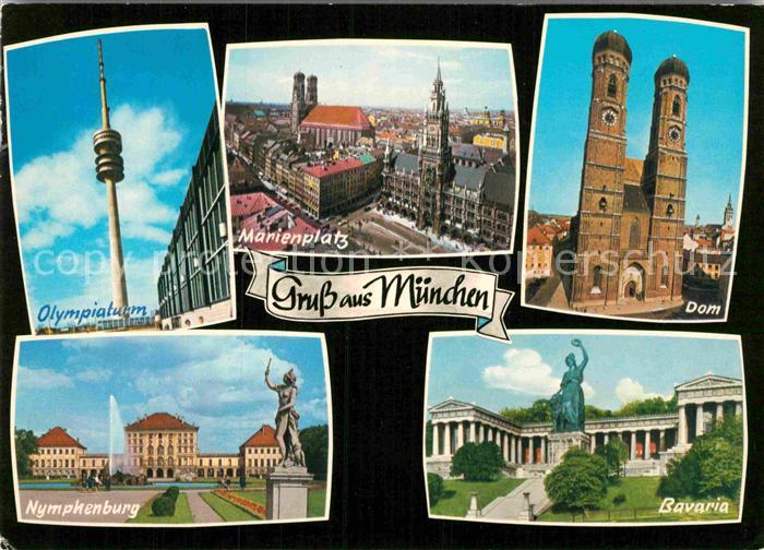 Muenchen Bayern Dom Bavaria Nymphenburg Olympiaturm Marienplatz