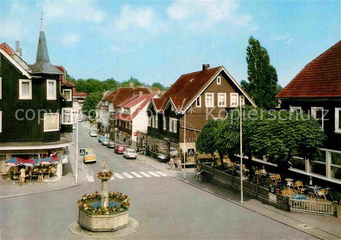 Braunlage Harz Eichhoernchen Brunnen mit Elbingeroeder Strasse