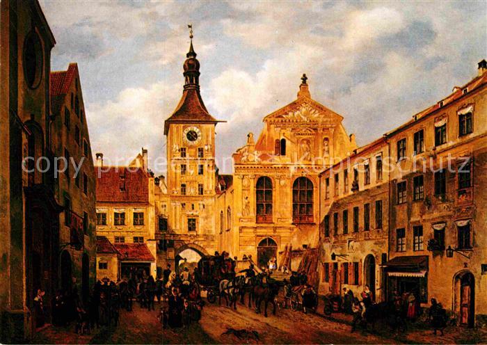 Muenchen Bayern Altes Rathaus Kuenstlerkarte