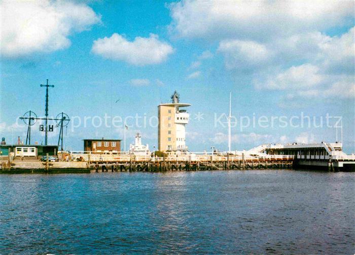 Cuxhaven Nordseebad Alte Liebe und Radarturm mit Semaphor
