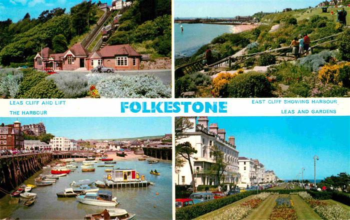Folkestone Leas Cliff and Lift Showing Harbour Leas and Gardens