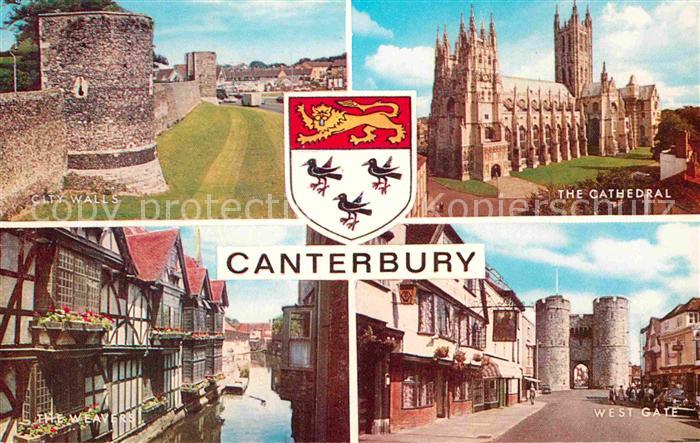 Canterbury Kent City Walls The Cathedral The Weavers West Gate
