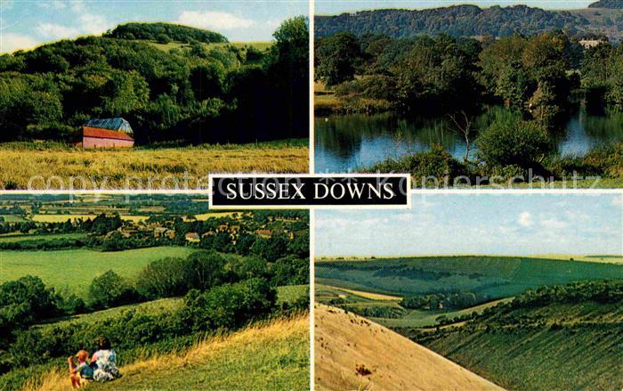 Sussex Chanctonbury Ring Wiston Lake Poyning from the Dyke Hills The Devils Dyke