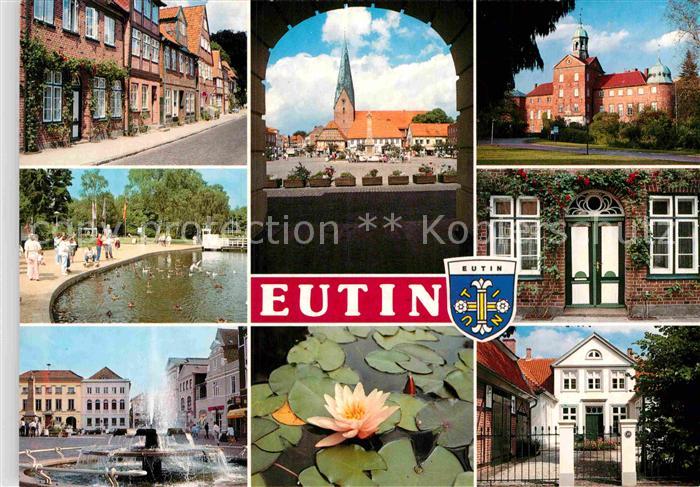 Eutin Schleswig-Holstein Strassenpartie Kirche Schloss Promenade Fontaene Seeros